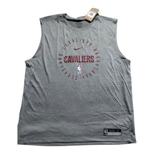 NWT Men's Nike Cleveland Cavaliers Sleeveless T-Shirt, Gray/Burgundy, XXL